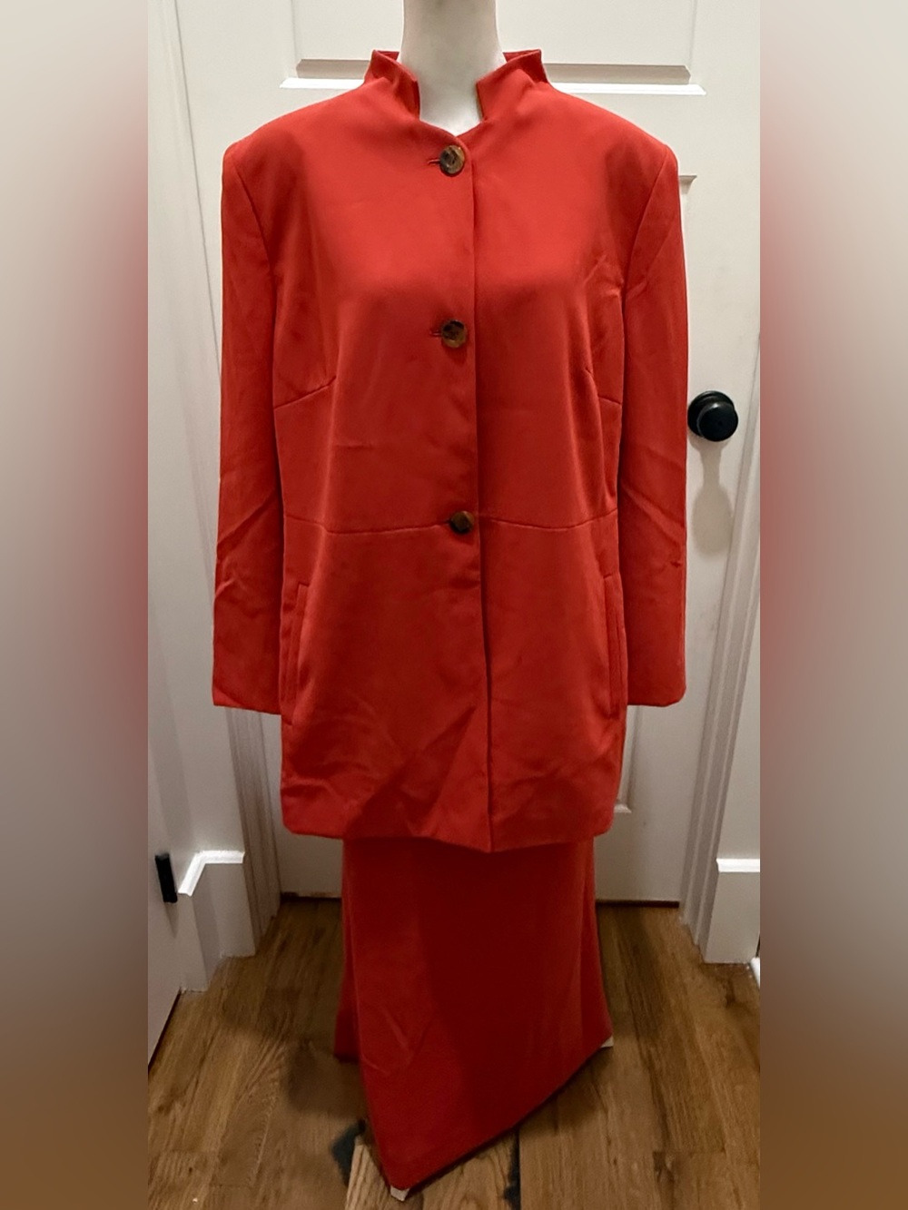 Rena Rowan. Vintage Teracotta Skirt Suit. Size 14W.